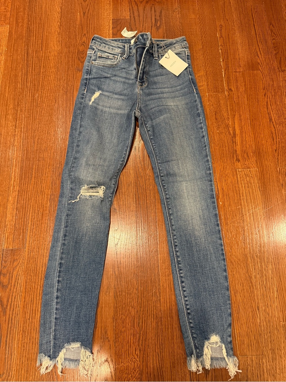 Hidden High-Rise Distressed Skinny Jeans - Blue